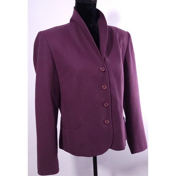 Vtg Pendleton Made In USA Wool 4 Button Blazer Sport Jacket Purple Sz - Picture 1 of 5